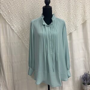 Simply Vera Vera Wang Seafoam Ruffle Blouse NWT